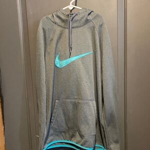 Nike Charcoal and Teal Hoodie